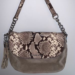 Michael Kors suede & snakeskin purse handbag pocketbook